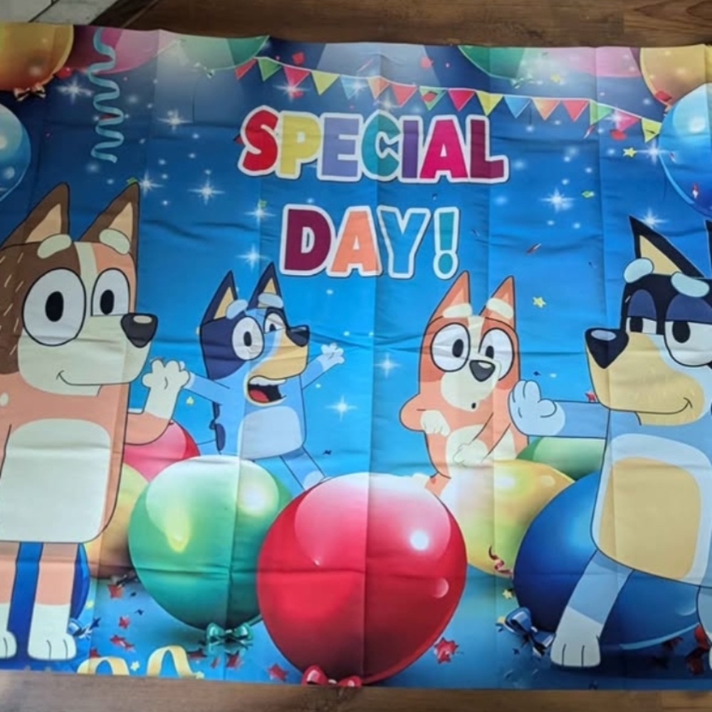 New Bluey Cartoon Celebration Backdrop